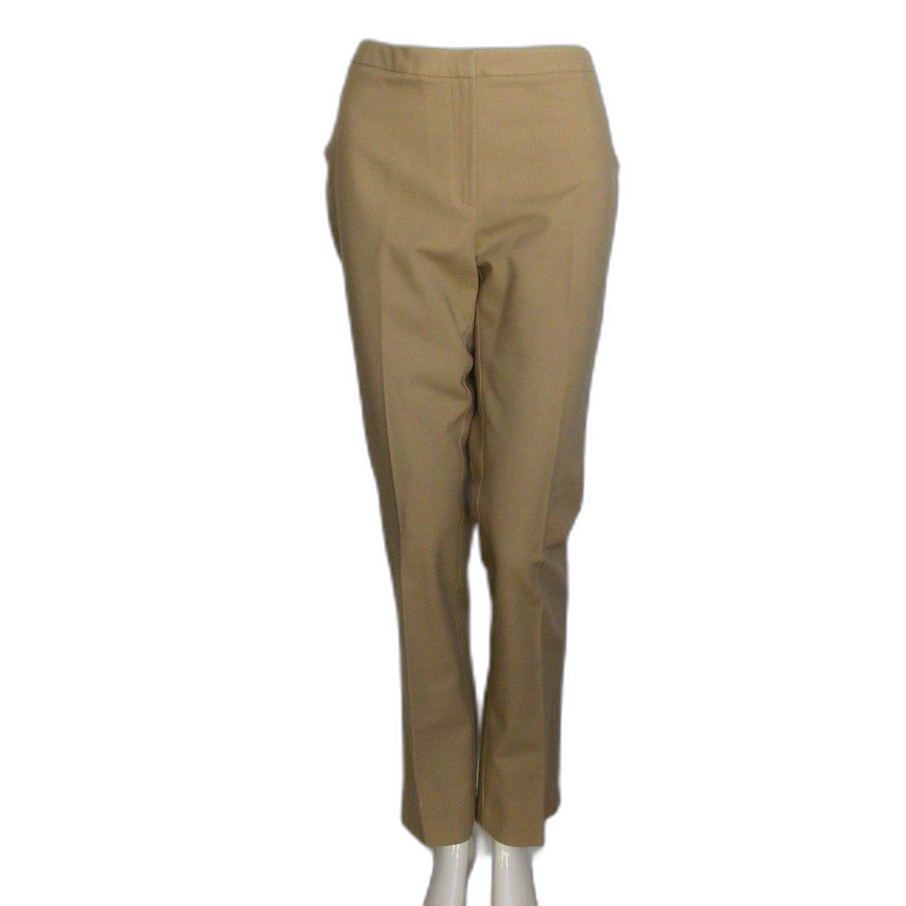 CHICO'S Modern Trousers, 0.5/S/6, Khaki Chinos, Zipper fly, Side elastic/panel